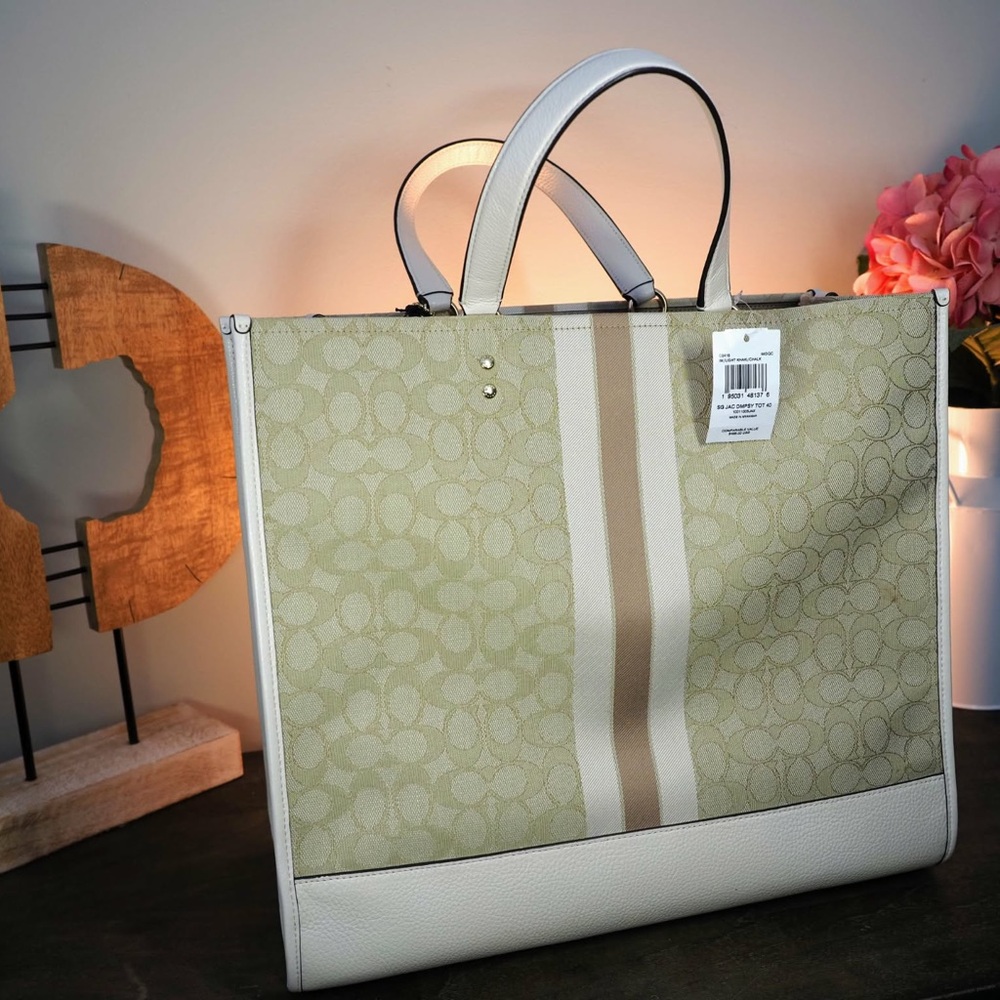NWT Coach Dempsey Tote 40 Signature Jacquard Stripe Coach Patch C8414 - Picture 13 of 16